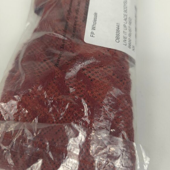 Free People  Intimately Live It Up Lace Body Suit Rust Red NWT XS - Picture 9 of 10